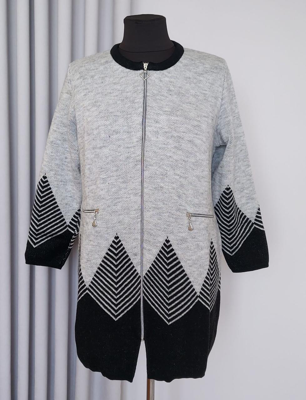 Жіночий кардиган «Берізка» на блискавці (з 52 по 64 р), фото 1