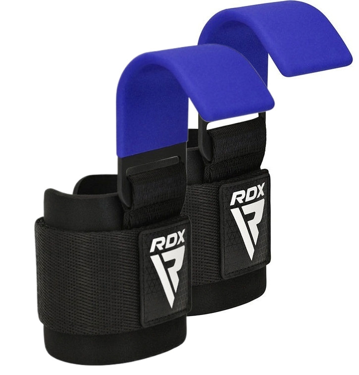 Гаки для тяги на зап'ястя RDX W5 Gym Hook Strap Blue Plus, фото 1