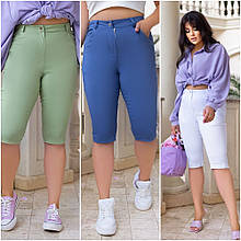 Жіночі бриджі джинс-котон великі розміри
