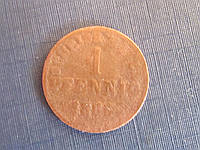 Монета 1 пфенниг Німеччина Гесен-Дармштадт 1865 як є
