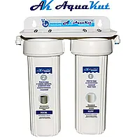 Aquakut Фильтр под мойку двухступенчатый FPR-2 ПРЕМИУМ(двойные уплотнения к колбе и фитинг ССК)