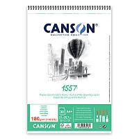 Альбом для графіки на пружині Canson 1557 А4 (21х297см) 180 г/м2 30 аркушів