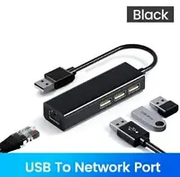 USB хаб на 3 порта + сетевая карта RJ-45 Адаптер переходник USB to RJ45 Lan 10/100 мбит