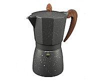 Кофеварка гейзерная для дома из алюминия на 9 чашек Helios с мраморным покрытием 450 мл 2086-A