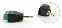Разъем для подключения miniJack 3.5" Stereo (3 контакта) с клеммами под кабель Q100 m