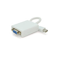 Конвертер mini Display Port (папа) на VGA(папа) 30cm, White, 4K/2K, Пакет m