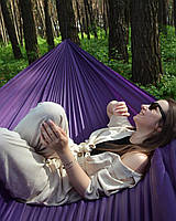 Тканевый гамак подвесной Easy туристический гамак для отдыха на природе фиолетовый
