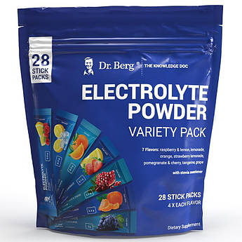 Смесь для питья с гидратацией электролитов премиум-класса Dr. Berg's Electrolytes Powder 28 пакетов