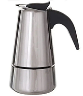Гейзерная кофеварка нержавеющая сталь 200 мл на 4 чашки Helios бытовая 2087-A