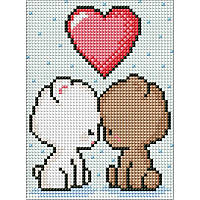 Набор с алмазной мозаикой без подрамника «Влюбленные мишки» с AB стразами 15х20см (AMM1012)