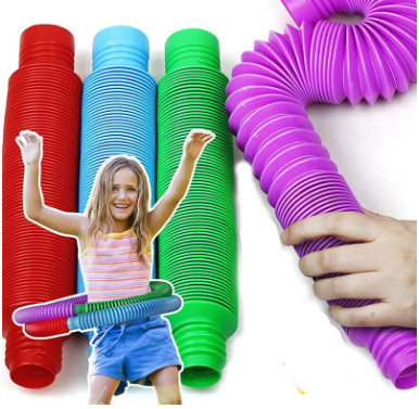 Антистрес для дітей світиться 6 шт Поп Тюб Pop Tube, фото 1