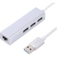 Концентратор Maxxter USB to Gigabit Ethernet, 3 Ports USB 3.0 (NEAH-3P-01) zb