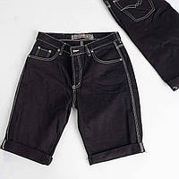 Мужские стильные шорты, джинсовые, классические в черном цвете, 29-34