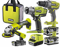 RYOBI KIT 18V R18PD31 R18AG R18IW3 2x5Ah