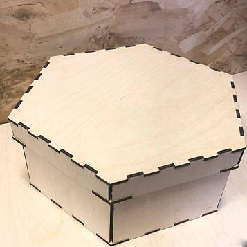 Коробка з фанери шестикутник 7х7х5 3мм Код/Артикул 151 2120