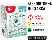 АКЦИЯ! 3+1 Влажный корм Optimeal Sterilised для взрослых стерилизованных кошек ассорти, пауч 85г