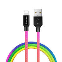 Дата кабель USB 2.0 AM to Lightning 1.0m multicolor ColorWay (CW-CBUL016-MC) zb