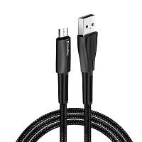 Дата кабель USB 2.0 AM to Micro 5P 1.0m zinc alloy + led black ColorWay (CW-CBUM035-BK) zb