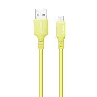 Дата кабель USB 2.0 AM to Micro 5P 1.0m soft silicone yellow ColorWay (CW-CBUM043-Y) zb