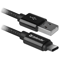 Дата кабель USB 2.0 AM to Type-C 1.0m USB09-03T PRO Black Defender (87814) zb