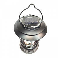 Новинка! Светодиодный фонарь аккумуляторный LED кемпинговый Camping Lamp 27S с солнечной панелью Чёрный