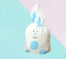 Пакет дитячий поліетиленовий Зайчик із блакитними вушками 26 х 15.5 см набір 10 шт