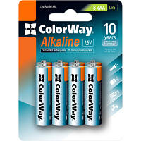 Батарейка ColorWay AA LR6 Alkaline Power (щелочные) * 8 blister (CW-BALR06-8BL) zb