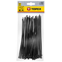 Стяжка Topex черная, 4.8x200 мм, пластик, 75 шт. (44E978) zb
