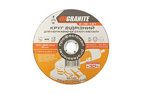 Диск абразивний відрізний для нержавіючої сталі та металу 180*2,0*22,2 мм PROFI +30 GRANITE 8-06-181