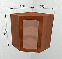 Тумба верхняя, угловая витрина для кухни Паула - Кедр