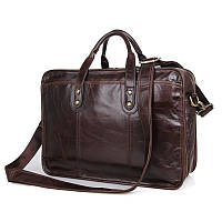 Практичная сумка для мужчин из натуральной кожи бренда John McDee 7345C 38 × 15 × 26.5 Темно- BB, код: 6832861
