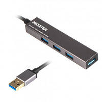 Концентратор Maxxter USB 3.0 Type-A 4 ports grey (HU3A-4P-02) zb