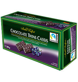 Шоколад чорний зі смородиною Maitre Truffout Thins Cassis 200 г.