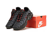 Мужские кроссовки Nike Air Max Plus Tn Black Blue Кеды Найк Аир ТН черные с синим air-подошва