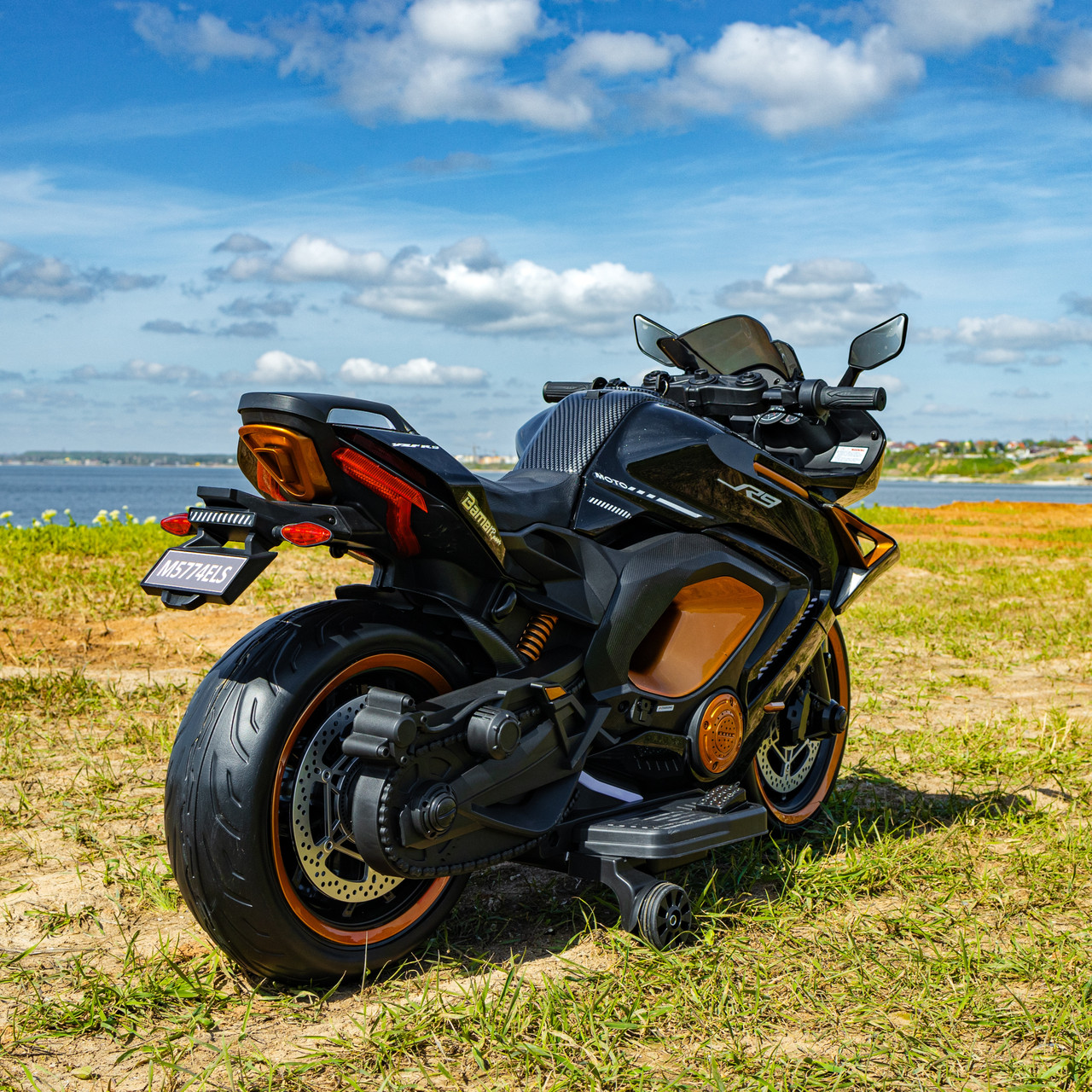 Дитячий електромотоцикл SR Moto (фарба, чорний колір) 24V, фото 1