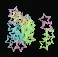 Люминесцентные звездочки декоративные 40 штук 5 см разноцветный