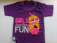Фиолетовая футболка детская на рост 89-98см