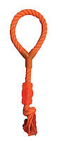 Игрушка для собак канат с ручкой и конфетой 40 см Croci JUICE оранжевая
