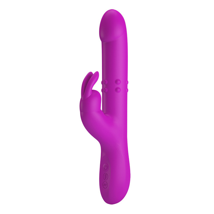 Вібратор з ротацією та поштовхами Pretty Love Reese Vibrator Purple, 24,8х3,6 см.