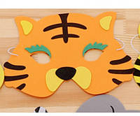 Детская маска Тигр 13 на 19 см разноцветный