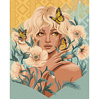 Картина по номерам "Девушка с бабочками" ©pollypop92 KHO2542 40х50 см Идейка kz