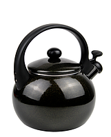 Чайник со свистком эмалированный с индкуционным дном 2,2л Kamille Качественный чайник на газ и индукцию Черный