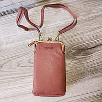 Женская сумочка для телефона через плечо, сумка, клатч, кошелек РОЗОВЫЙ
