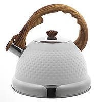 Чайник нержавейка со свистком 2.7л Ofenbach Чайник для газ плиты и индукционных плит Белый KEP