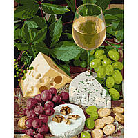 Картина по номерам "Белое вино с сыром" Идейка KHO5658 40x50 см kz