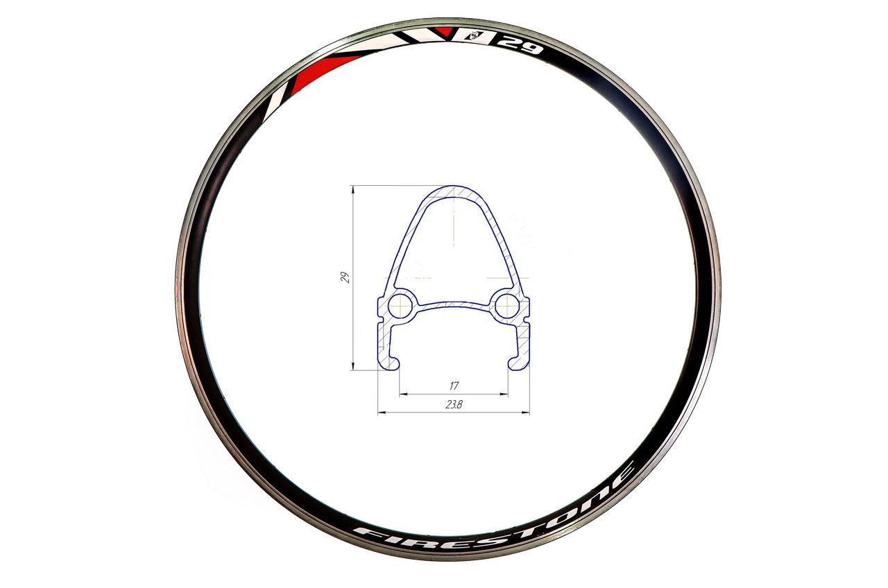 Обід 26" AL 32H 14G двост. з проточкою HLQC-04 під Vbr чорн.
