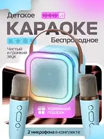 Портативная колонка с караоке микрофонами RGB подсветкой Winso K12 10 W Bluetooth, USB, microSD, AUX, VP-525