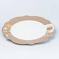 LUGI Столовый сервиз тарелок 24 штуки керамических на 6 персон Белый с цветами
