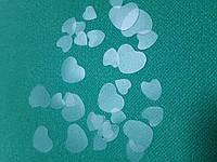 Конфетти, декор сердечка прозрачные - в наборе все что на фото, пластик, размер 2см и 1,5см