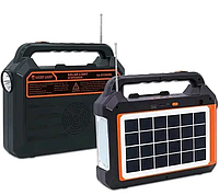Фонарь EP-0158 Power Bank радио блютуз с солнечной панелью 9V 3W Кемпинговый солнечная станция m